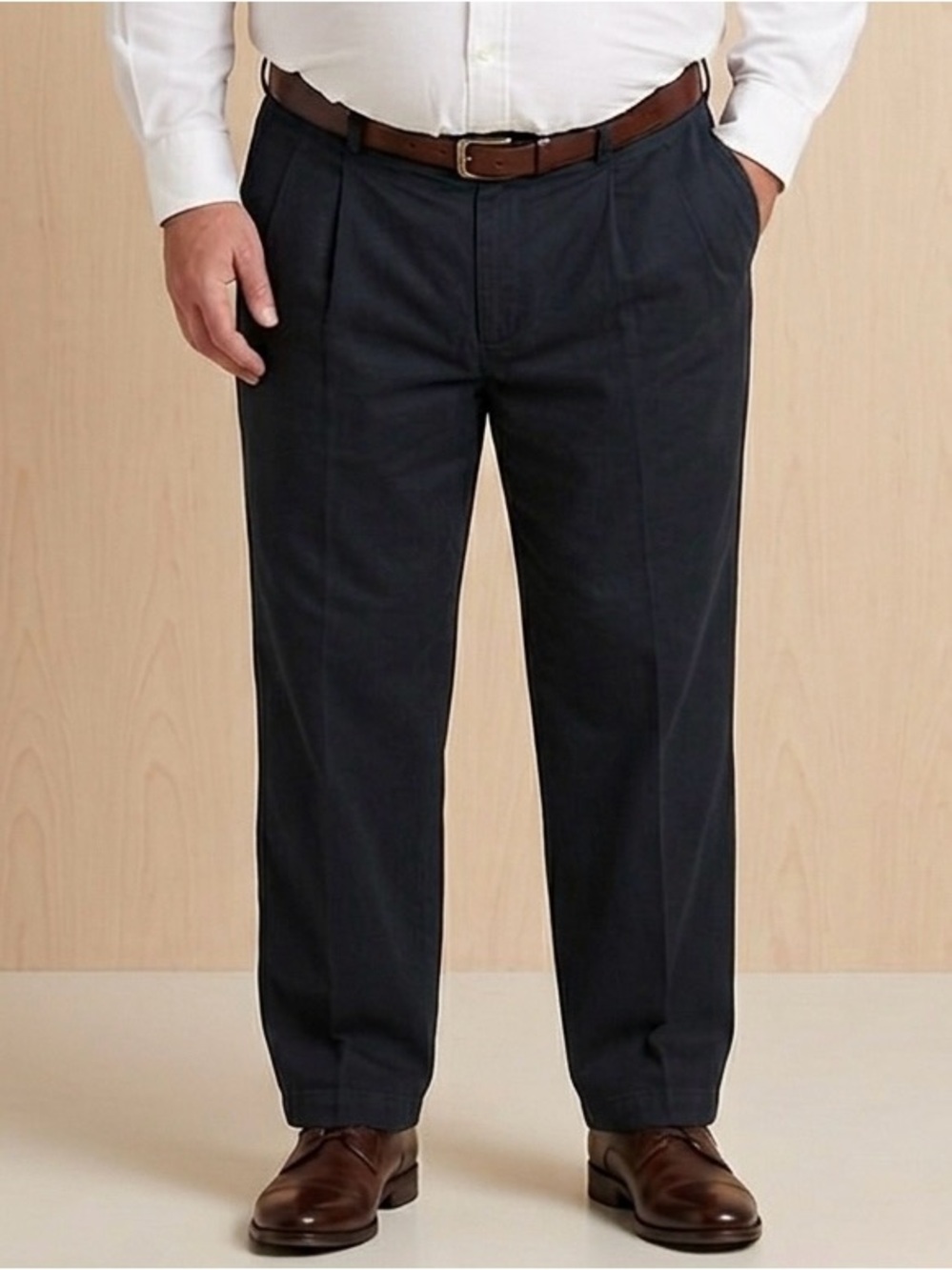 Vintage Tommy Hilfiger Mens Black Pleated Straight Leg Dress Pants 38x30